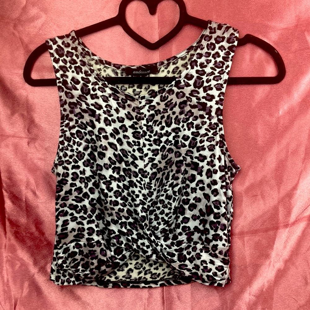 cheetah print crop top shirt